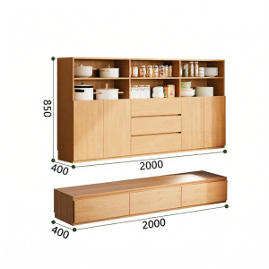 Scandinavian Solid Wood Storage Cabinet