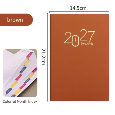 High Quality A5 2027 Planner with Monthly&Weekly Plan Pages Efficiency Agenda Book English Journal Students