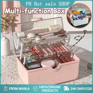 Large -capacity three -layer cosmetics storage box Organizers