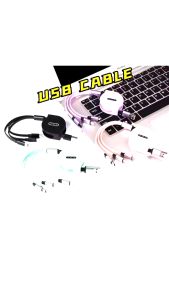 BISEN MK-533 1M USB 3 in 1 Quick Charging Cable Flexible Flat Cable Wire for iPh /Micro /Type-C