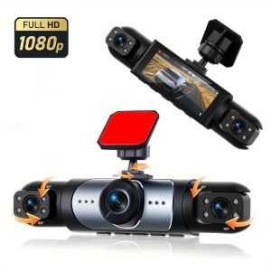 4-Channel 360° Panoramic Dash Cam Front/Rear/Interior/Left/Right Recording Loop Recording & Rearview Backup Camera