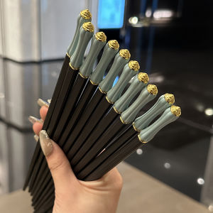 Anti-Slip Alloy Chopsticks Creative Simple Macaron Color Family Use Self-Kept Style New Arrival Restaurant Quality Dining Utensils