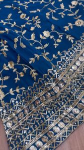 [PRE-ORDER] SEMISTITCHED FOX GEORGEET WITH SEQUENCE ZARI EMBROIDERY DESIGN WORK LEHANGA CHOLI {ETA:2025-12-31}