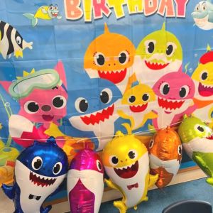 Baby Shark Birthday Party Cutlery Set Party Disposable Tableware Party Flag Cup Plate Napkin 鲨鱼宝宝主題 生日派對裝飾 派對一次性餐盤