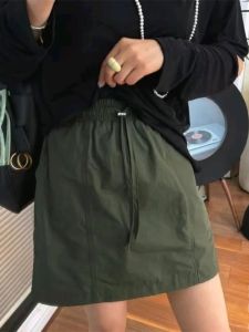 กระโปรงทรงเอเอวสูงทรงหลวมสำหรับใส่ทำงานฤดูร้อนปี 2025 กระโปรงสั้นทรงเอเข้ารูปสำหรับผู้หญิงไซส์ใหญ่ ทรงลำลอง