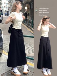 ชุดหน้าร้อน Dopaamine Miu Series Half กระโปรง ชุด เสื้อผ้าผู้หญิง สูง เอว ทรงเอ เดรส แขนสั้นคอกลม Polka Dot