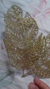 Nhánh Lá Vàng Nhân Tạo Treo Tường Trang Trí Nhà Cửa / Tiệc Cưới