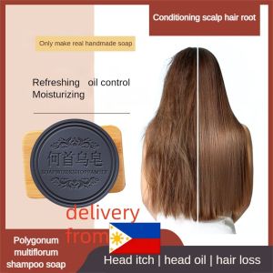 FenHuan Polygonum Multiflorum Shampoo Natural Fluffy Shampoo Refreshing Thick Dark Hair Loss Prevention Hair Stronger Oil Control Clean Hair Care Essential Oil Handmade Soap