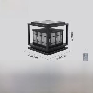 New Grid Solar Powered Column Head Lights Smart Villa Chinese Style Courtyard Lights Landscape Fence Lighting Outdoor Decor