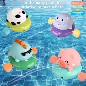 Wind-Up Swimming Toy Pull String Baby Bath Toy Whale Dinosaur Pool Water Play Infant Bathtub Fun Educational Water Toy