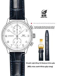 GANG JUE | Dây đeo đồng hồ nam IWC Original Leather Strap Universal Male Pilot Watch Band Seven Timer Portofino Portuguese Dây đeo bằng da thật dành cho đồng hồ IWC Universal