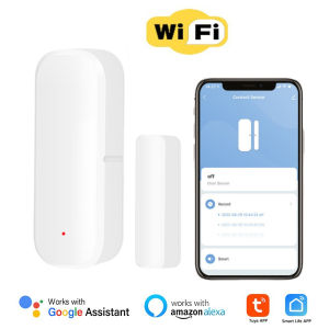 SIXWGH | Tuya Zigbee/WiFi Smart Door Sensor Garage Door Open/Close Detector Smart Living App Can Be Remotely Controlled Via Alexa