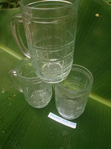 GELAS TEH 6PCS/GELAS GAGANG/GELAS KACA/GELAS ES TEH/GELAS BELING