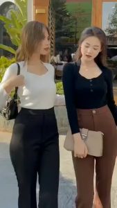 QUẦN LOE CẠP KHOÁ 1 TÚI CƠI CHẤT TUYẾT MƯA SIÊU HACK DÁNG TD065