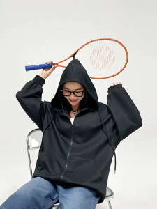 TC เสื้อฮู้ดแฟชั่นสำหรับผู้หญิง เสื้อฮู้ดเกาหล เกาหลี หลวม เสื้อกันหนาวมีซิป รุ่นY2838