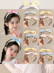NING ZHOU | Cute Bunny Ears and Bow Stripe Non-constricting Child Headband