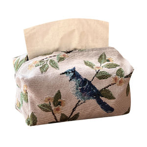 Creative tissue box light luxury home living room desktop paper drawing box high-end fabric napkin storage box tissue bag