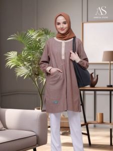 Baju Blus Kaos Wanita Alnita Aletha Nutmeg / Blus Tunik Sport Aletha Nutmeg