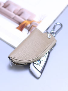 New Genuine Leather Mens and Womens Waist Mounted Small Key Case Simple Home Key Bag Neutral Blade Car Key Case