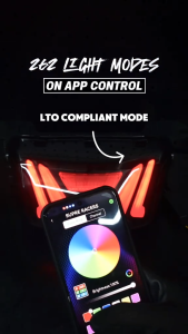 SharkPower Giorno 125 RGB Tail Light Vortex Fang Design App Control 262 Light Modes With Mini Switch LED Vivid Color Smoke Lens Plug And Play