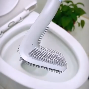 Villagee Toilet Brush Golf Shape Silicone Long Handle No Dead Corner Deep Cleaning Bathroom Toilet Cleaner