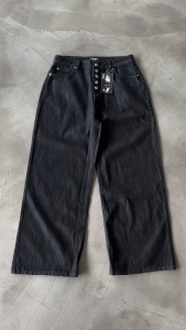 Nhập LAZFASHION88 giảm 20% đơn 149k - Quần Jean Ống Rộng DAPPERANDMORE Loose Fit Raw Denim Pants Hiệu Ứng Xước Phối 5 Nút - Black