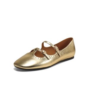 Belle | Retro Red T-strap Mary Jane Genuine Leather New Shoes