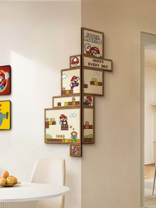 Mario Entrance Wall Corner Decorative Painting Living Room TV Background Wall Artwork No Frame Cartoon Anime Wall Hanging Picture