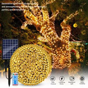 2Pcs 200/300LED Solar String Lights Waterproof Outdoor Garland Fairy Light Christmas Party Garden Decoration