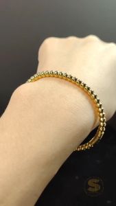 Sis Love Jewel Titanium Steel 18K Gold Plated Boba Oval Bangle Minimalist Simple Gelang Tangan Bracelet Women Fashion Jewellery H084