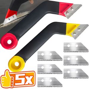 5/1pcs Tile Grout Saw Grout Removal Tool Angled-Design Grout Hand Saw with Diamond Surface Blades for Tile Cleaning Removing Paint
