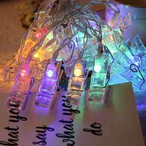 6M 40LEDS Light String Photo Clip Fairy Garland Light String Battery USB Powered Wedding Birthday Party Christmas Decoration 02