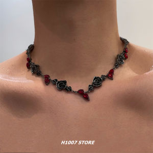 Dark Style Ruby Series Spliced Clavicle Chain Mens Hip Hop Style Necklace Womens Necklace Fresh out Unique Design Sense