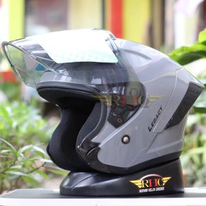 Helm gift legacy putih solid half face keren kekinian