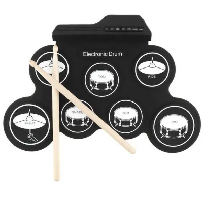 Trống Điện Tử Cuộn Tay Bằng Silicone Di Động