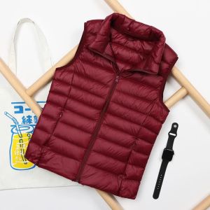 2026 New Autumn and Winter Down Vest Womens Short Ultra-light Duck Down Jacket Windproof Vest Warm Womens Sleeveless Jacket