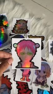 Stiker Hologram Anime Saiki Kusuo Ukuran 7 cm
