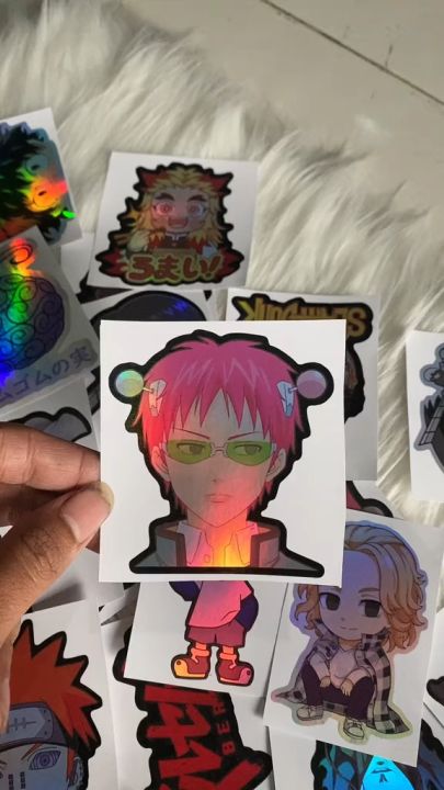 Stiker Hologram Anime saiki kusuo ukuran 7 cm