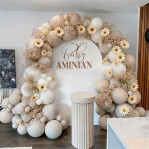 124Pcs Bohemian Wedding Balloon Arch Set Baby Shower Balloon Garland Kit White Wedding Theme Party Birthday Party Baby Shower Party Decorations