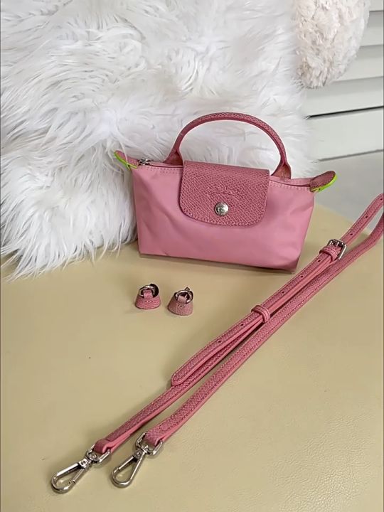Diy Longchamp mini bag shoulder strap longchamp Longchamp bag free punching transformation bag