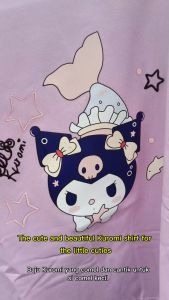 T-shirt Kuromi gadis baju budak perempuan Baby Girls Blouse Kuromi with ruffles puff sleeves Shirts Girl Kids Fashion TopC128