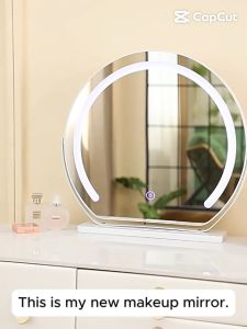 LED Makeup Mirror 3 Color Touch-up Light Rotatable Dressing Mirror desktop with stand 360° Rotation