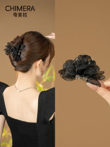 Chimera Luxury Mesh Butterfly Knot Hair Clip Womens Stylish Hair Accessories behind the Head Bun Clip Hair Decorations