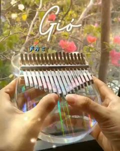 Đàn kalimba 17 phím trong suốt hình gấu QUYNHLEMO Kalimba pha lê acrylic cầu vồng tặng kèm phụ kiện