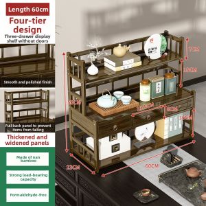XUNHUAI | Mini Chinese Style Solid Wood Tea Accessories Storage Shelf