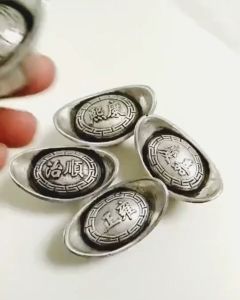 Thỏi Bạc Cổ 5.8cm6.5cm dày dặn nặng tay phong thuỷ - Phong thủy thờ cúng