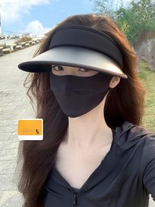 Zhaolu Si สไตล์เดียวกัน ผู้หญิง ฤดูร้อน หมวกป้องกันแสงแดดขี่จักรยานกลางแจ้งหมวกปีกกว้างป้องกันรังสียูวีหมวกคลุมหน้า