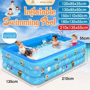 Grea-King 120/130/150CM Rectangular Inflatable Swimming Pool Paddling Pool Bathing Tub Outdoor Summer Swimming Pool For Kids