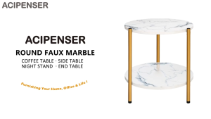 Nordic Light Luxury Round Coffee Table Simple Double Layer Side Table Modern Home Living Room Bedroom Bedside Small Table