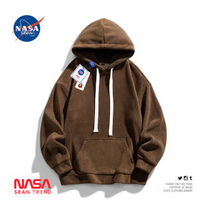 Wassup Panda Thickened Lamb Velvet Hoodie Mens Loose Fleece Lined Jacket Trendy Brand Simple Solid Color Casual Outerwear